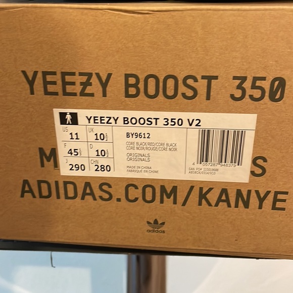 adidas Yeezy Boost SPLY 350 v2 Core Red Black Original Release Prime Knit 11 US - Picture 10 of 11